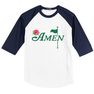 Amen Azalea Golf Masters Floral Golfing Enthusiast Baseball Sleeve Shirt