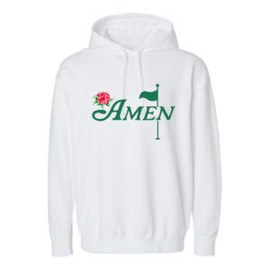 Amen Azalea Golf Masters Floral Golfing Enthusiast Garment-Dyed Fleece Hoodie