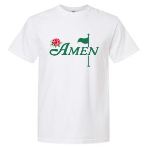 Amen Azalea Golf Masters Floral Golfing Enthusiast Garment-Dyed Heavyweight T-Shirt