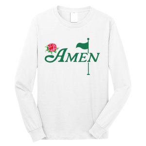 Amen Azalea Golf Masters Floral Golfing Enthusiast Long Sleeve Shirt