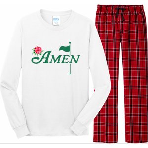 Amen Azalea Golf Masters Floral Golfing Enthusiast Long Sleeve Pajama Set