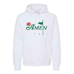 Amen Azalea Golf Masters Floral Golfing Enthusiast Premium Hoodie