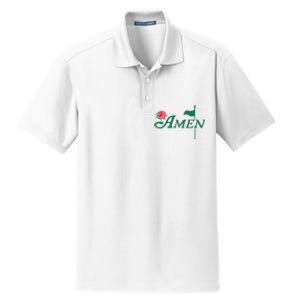 Amen Azalea Golf Masters Floral Golfing Enthusiast Dry Zone Grid Polo