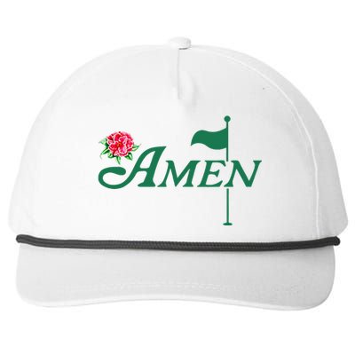 Amen Azalea Golf Masters Floral Golfing Enthusiast Snapback Five-Panel Rope Hat