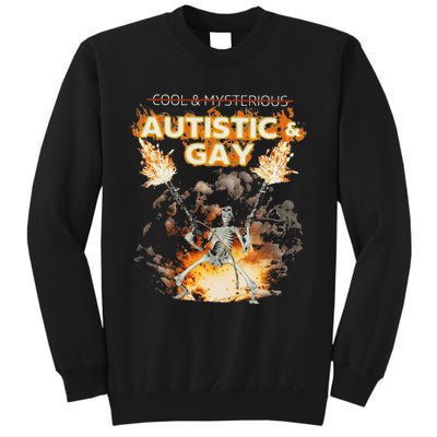 Autistic And Gay Skeleton Funny Sweatshirt