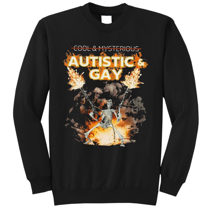 Autistic And Gay Skeleton Funny Sweatshirt