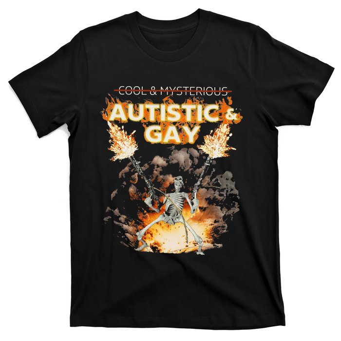 Autistic And Gay Skeleton Funny T-Shirt