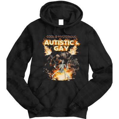 Autistic And Gay Skeleton Funny Tie Dye Hoodie