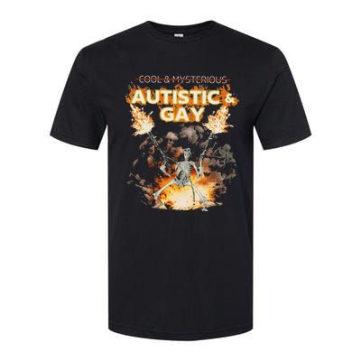 Autistic And Gay Skeleton Funny Softstyle CVC T-Shirt