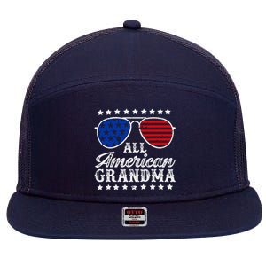 All American Grandma 4th Of July Family Matching Sunglasses Mothers Day 7 Panel Mesh Trucker Snapback Hat