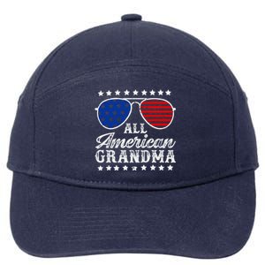 All American Grandma 4th Of July Family Matching Sunglasses Mothers Day 7-Panel Snapback Hat