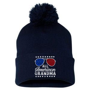 All American Grandma 4th Of July Family Matching Sunglasses Mothers Day Pom Pom 12in Knit Beanie