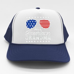 All American Grandma 4th Of July Family Matching Sunglasses Mothers Day Trucker Hat