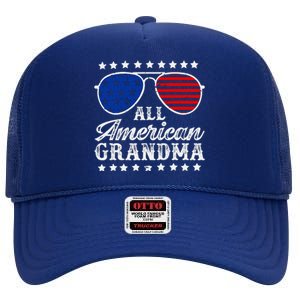 All American Grandma 4th Of July Family Matching Sunglasses Mothers Day High Crown Mesh Back Trucker Hat