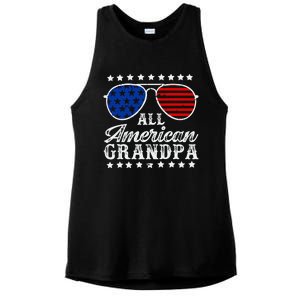 All American Grandpa 4th Of July Family Matching Sunglasses Fathers Day Ladies PosiCharge Tri-Blend Wicking Tank