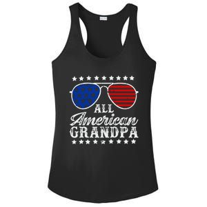 All American Grandpa 4th Of July Family Matching Sunglasses Fathers Day Ladies PosiCharge Competitor Racerback Tank