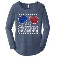 All American Grandpa 4th Of July Family Matching Sunglasses Fathers Day Women's Perfect Tri Tunic Long Sleeve Shirt