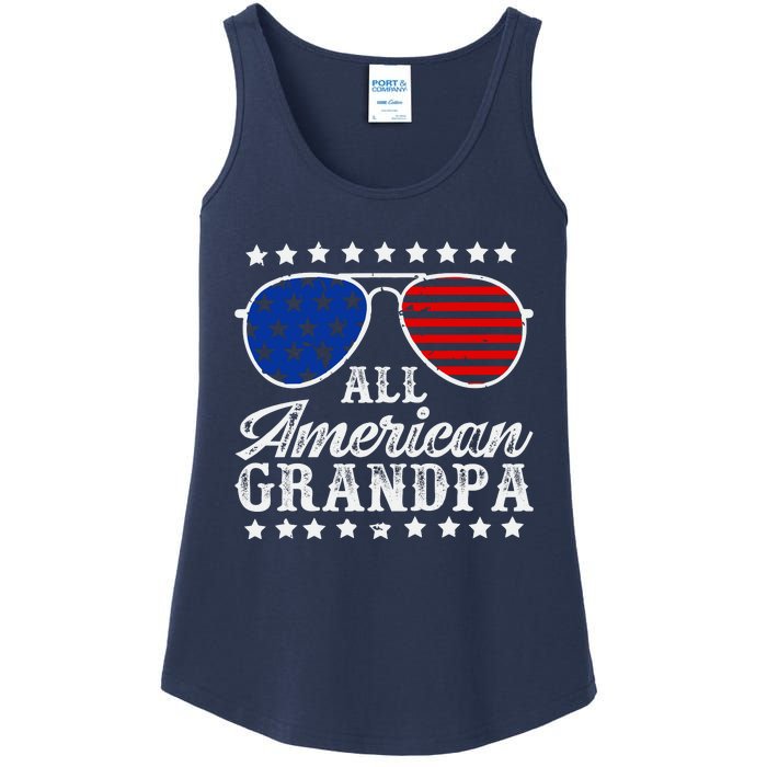 All American Grandpa 4th Of July Family Matching Sunglasses Fathers Day Ladies Essential Tank