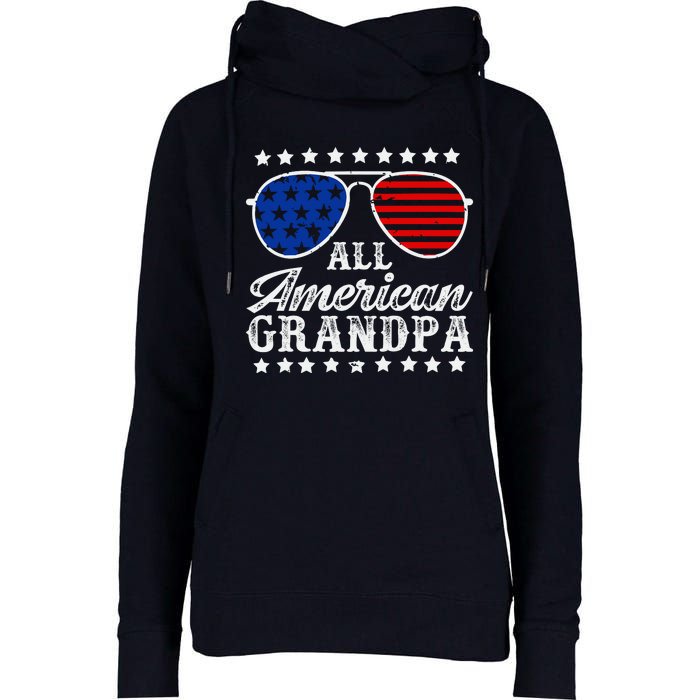 All American Grandpa 4th Of July Family Matching Sunglasses Fathers Day Womens Funnel Neck Pullover Hood