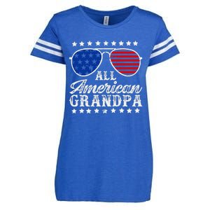 All American Grandpa 4th Of July Family Matching Sunglasses Fathers Day Enza Ladies Jersey Football T-Shirt