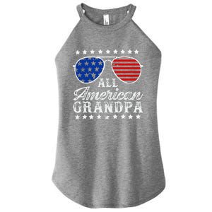 All American Grandpa 4th Of July Family Matching Sunglasses Fathers Day Women's Perfect Tri Rocker Tank