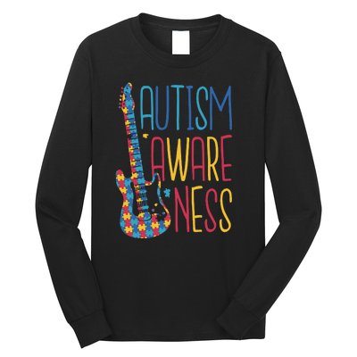 Autism Awareness Guitar Long Sleeve Shirt