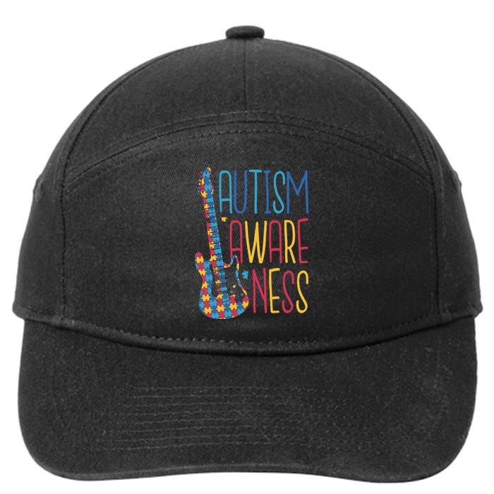 Autism Awareness Guitar 7-Panel Snapback Hat