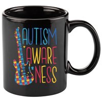 Autism Awareness Guitar 11oz C Handle Ceramic Mug