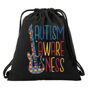 Autism Awareness Guitar Drawstring Bag