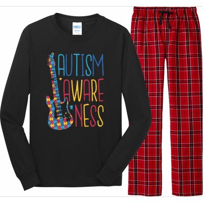 Autism Awareness Guitar Long Sleeve Pajama Set