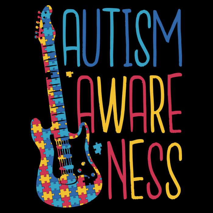 Autism Awareness Guitar Flatbill Hat