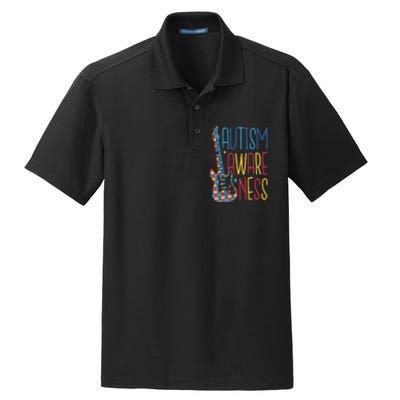 Autism Awareness Guitar Dry Zone Grid Polo