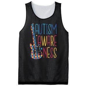 Autism Awareness Guitar Mesh Reversible Basketball Jersey Tank