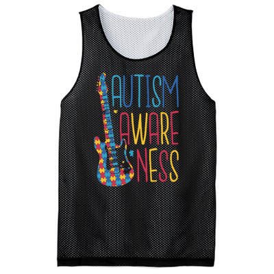 Autism Awareness Guitar Mesh Reversible Basketball Jersey Tank