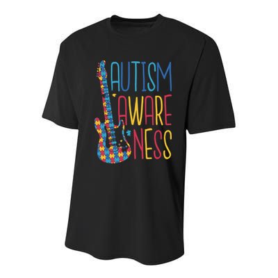 Autism Awareness Guitar Youth Performance Sprint T-Shirt