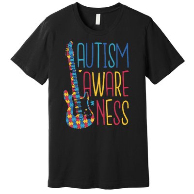 Autism Awareness Guitar Premium T-Shirt