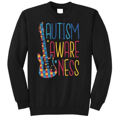 Autism Awareness Guitar Tall Sweatshirt