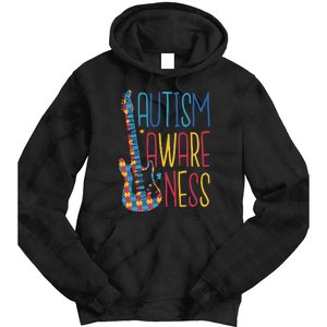 Autism Awareness Guitar Tie Dye Hoodie