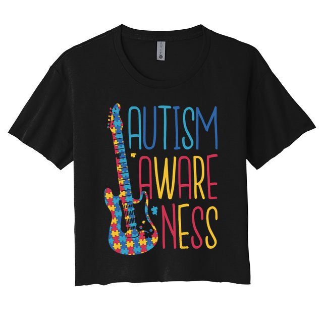Autism Awareness Guitar Crop Top