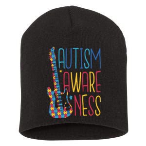 Autism Awareness Guitar Short Acrylic Beanie