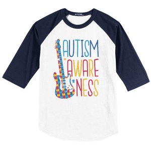 Autism Awareness Guitar Baseball Sleeve Shirt