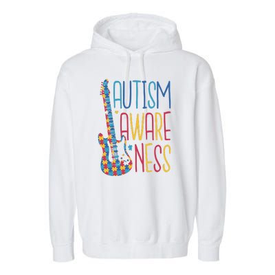 Autism Awareness Guitar Garment-Dyed Fleece Hoodie