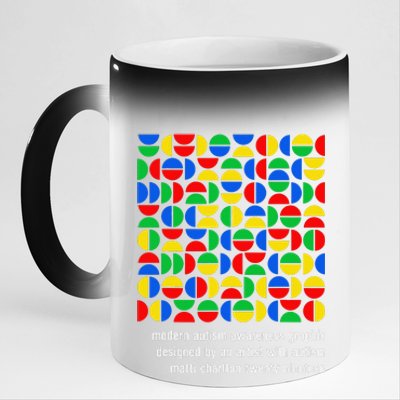 Austism Awareness Graphic Design Bauhaus Style Modern Art 11oz Black Color Changing Mug