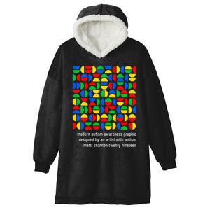 Austism Awareness Graphic Design Bauhaus Style Modern Art Hooded Wearable Blanket