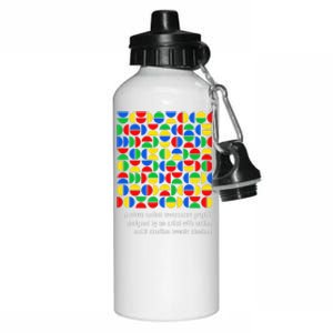 Austism Awareness Graphic Design Bauhaus Style Modern Art Aluminum Water Bottle