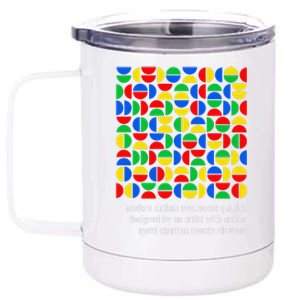 Austism Awareness Graphic Design Bauhaus Style Modern Art 12 oz Stainless Steel Tumbler Cup