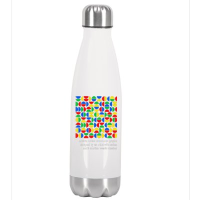 Austism Awareness Graphic Design Bauhaus Style Modern Art Stainless Steel Insulated Water Bottle