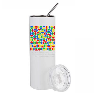 Austism Awareness Graphic Design Bauhaus Style Modern Art Stainless Steel Tumbler