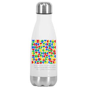 Austism Awareness Graphic Design Bauhaus Style Modern Art Stainless Steel Insulated Water Bottle