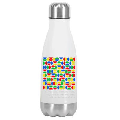 Austism Awareness Graphic Design Bauhaus Style Modern Art Stainless Steel Insulated Water Bottle